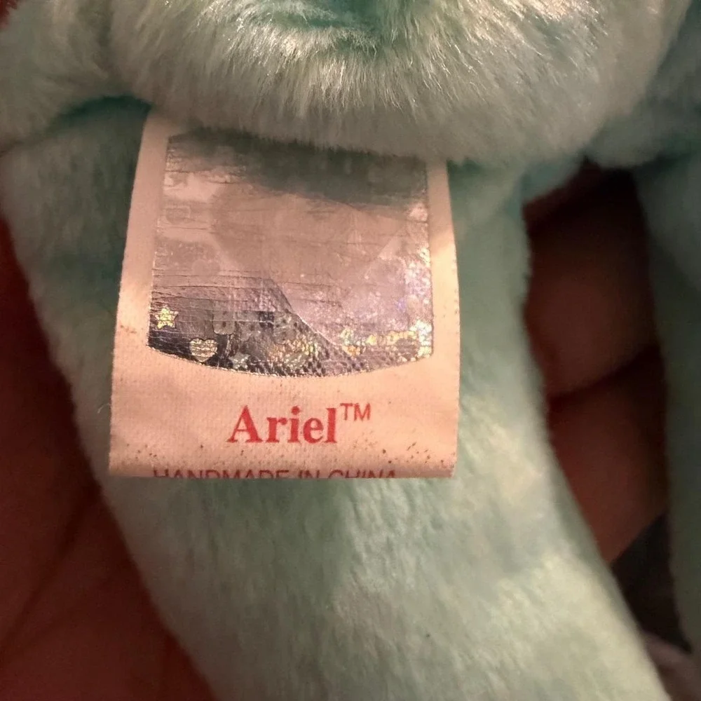 Ty Beanie Baby Ariel the Bear Turquoise Blue Plush Toy 2000 TAG ERROR
